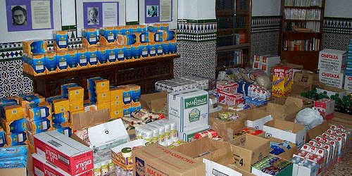 La comida recogida en la sede